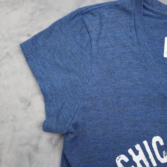 5TH Ocean Shirt Womens L Blue Chicago Cubs Short Sleeve VNeck Knit Casual Tee - Picture 9 of 16